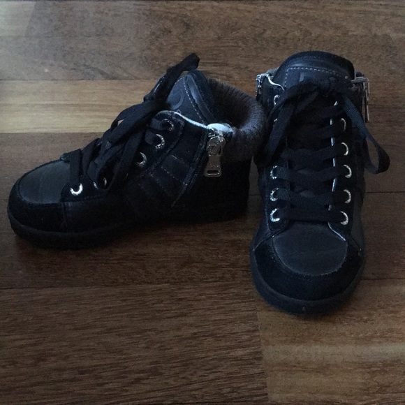 D&G JR black sneakers high tops leather kid EUR 24 - Picture 2 of 5